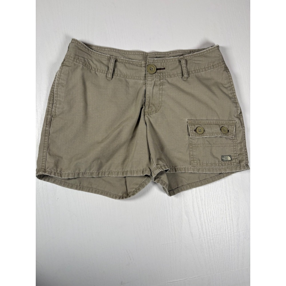 The North Face A5 Series Khaki Ripstop Cargo Shorts Womens 4 Tan Hiking Utility